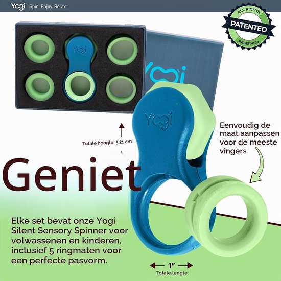 Fidget Spinner - Blauwgroen - Juego de 5 - Sensorisch Fidget Speelgoed voor Volwassenen en Kinderen — afbeelding 3