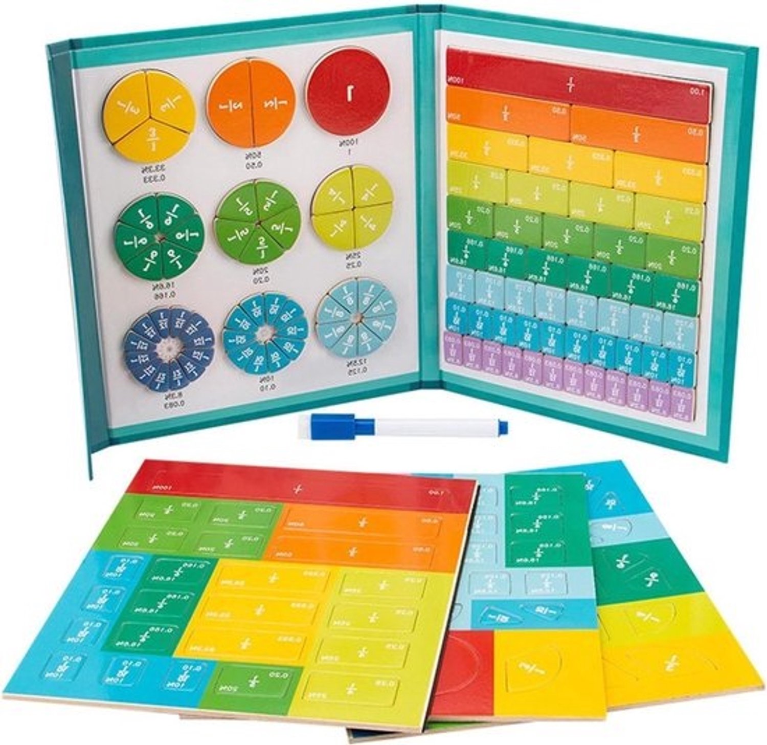 Breuken Leerboek - Magnetisch Puzzel - Wiskunde Leren - Interactief Hulpmiddel - 25 x 22 cm - Multicolor