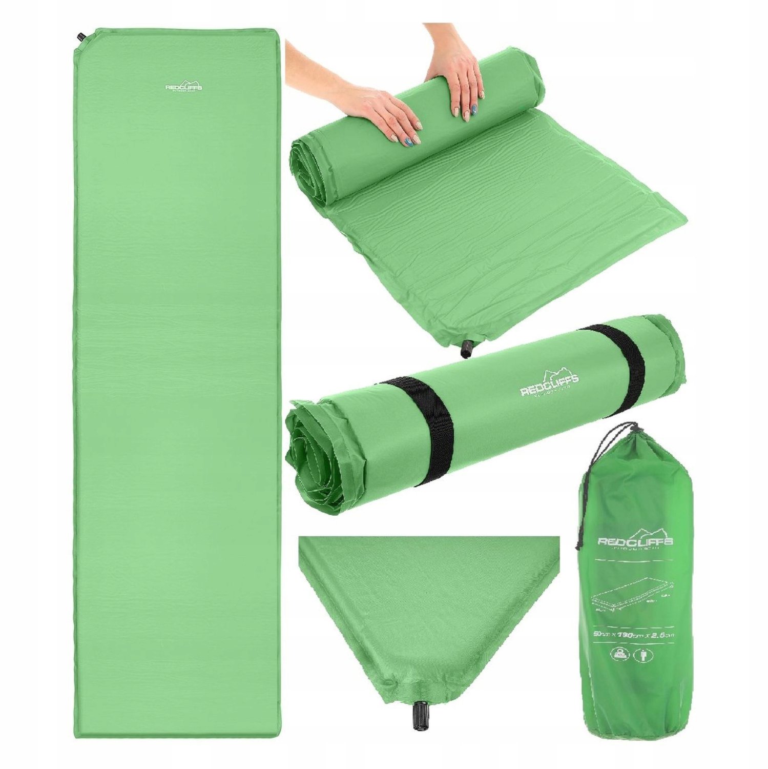 Groene Zelfopblaasbare Kampeer-/Reismat 180x50cm