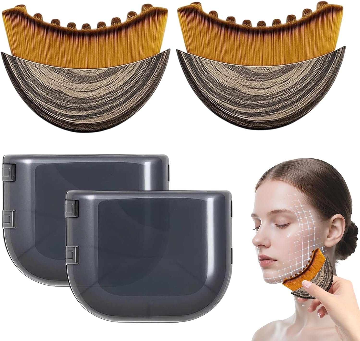 Gezichtsborstels set van 2 - Ergonomisch ontwerp - Perfecte aanpassing aan gezichtscontouren - Voor een stralende huid - ShopVlot