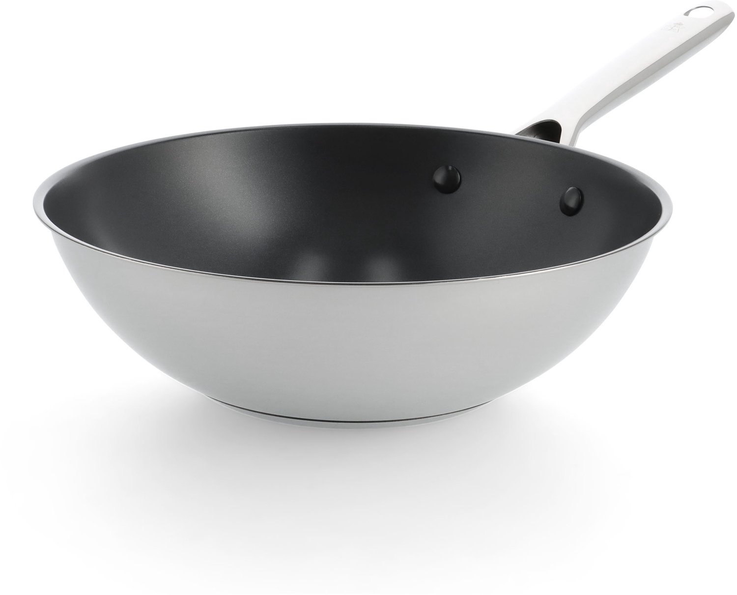 BK Sparkling Wokpan 28cm – 3.71L – PFAS-vrije antikleeflaag – Wokpan inductie – Keramische pan - Ovenbestendig tot 160°C - RVS handgreep - Zonder deksel - Zilver