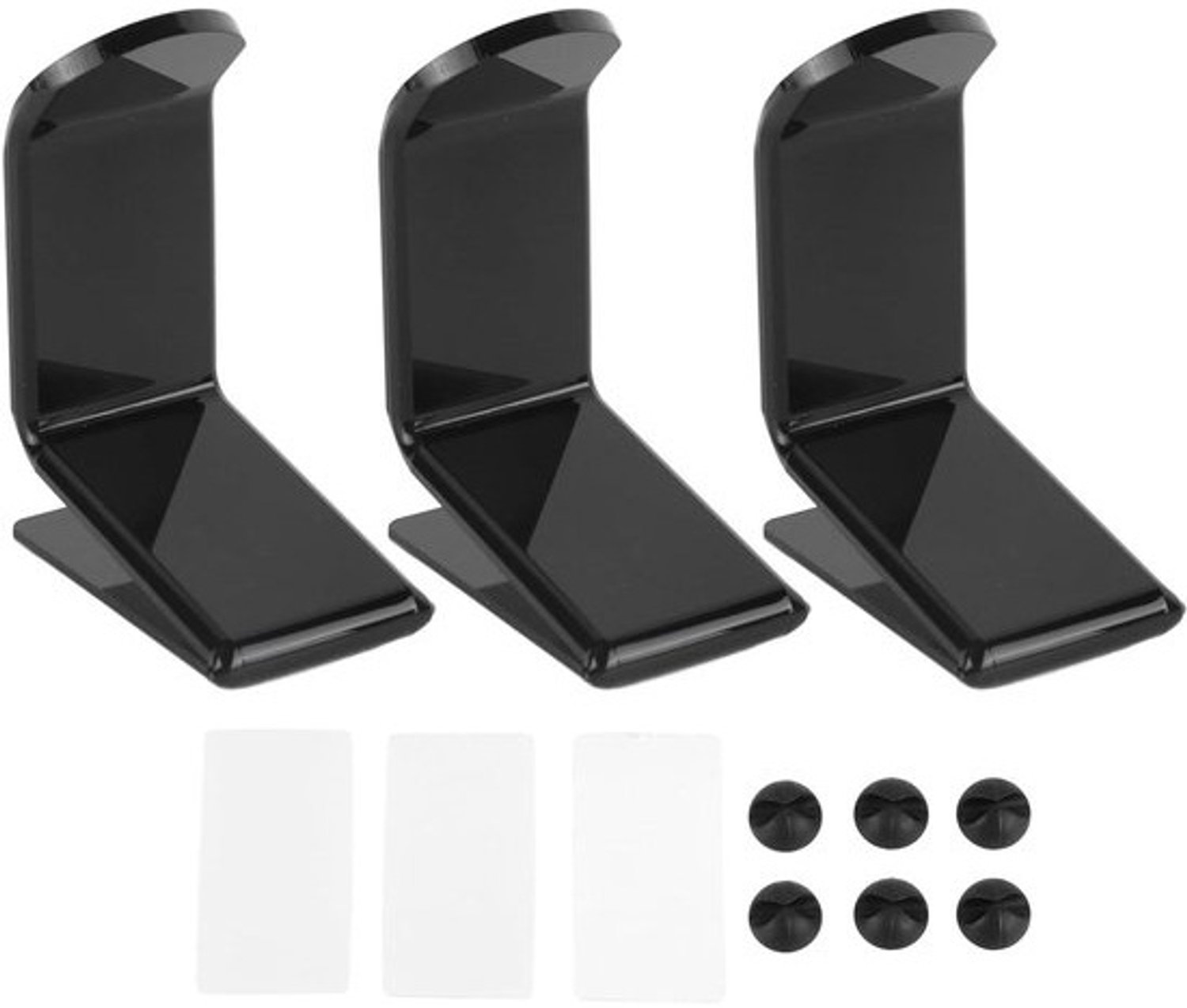 Wandhouders Gamepad - Gameconsolehouder Acryl - Bureau Organisatie - Ruimtebesparend Ontwerp - 3 stuks - Zwart