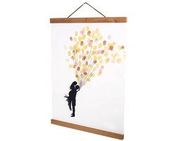 Tnfeeon Magnetic Picture Poster Modern Teak Wood Photo Frame Hanger DIY Custom Poster Scroll Prints Artwork Hanger for Photo Picture Canvas Poster Art