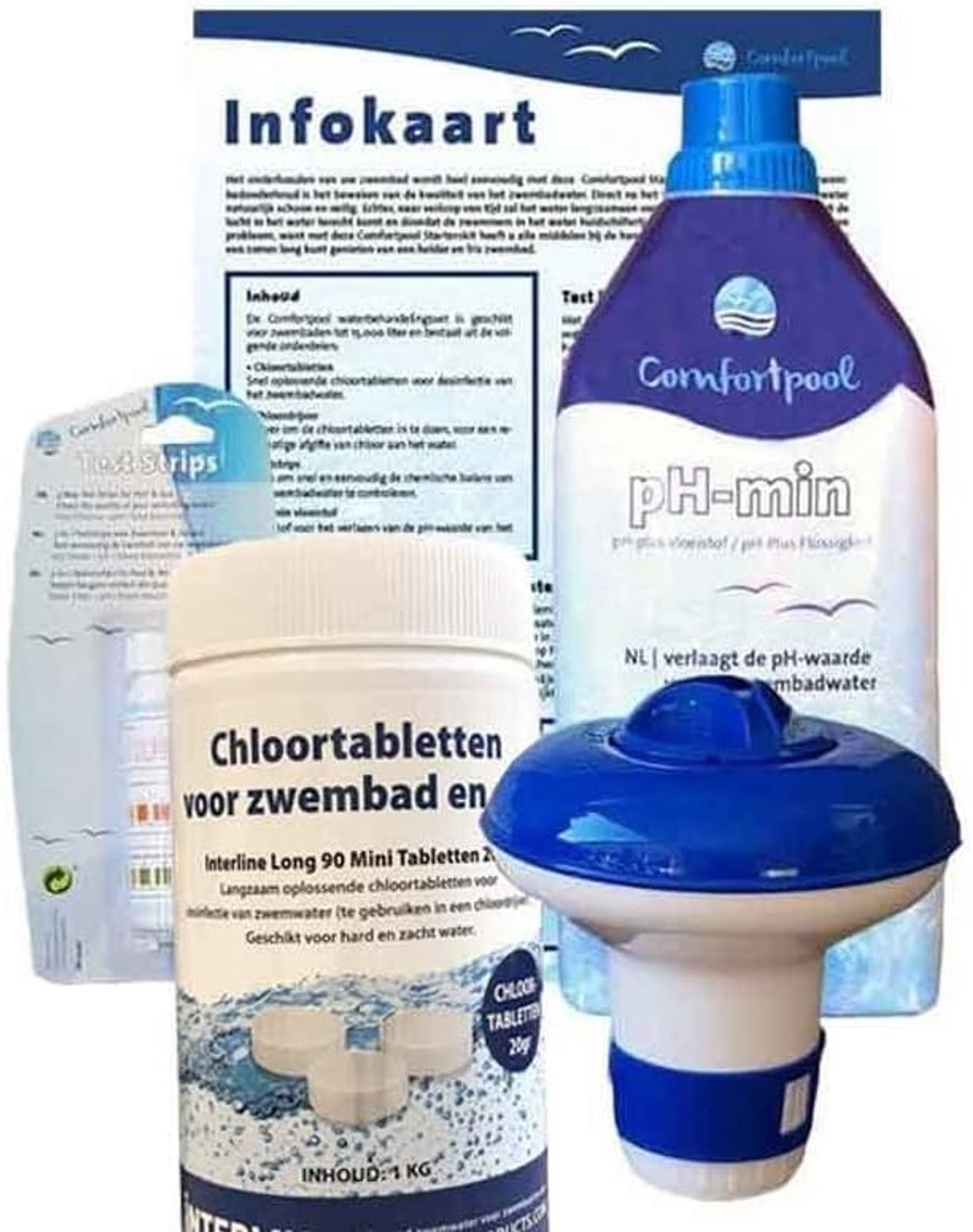 Chloor Starterspakket voor Zwembaden - Geschikt voor 15.000 Liter - Inclusief Chloortabletten en Teststrips - Voor Schone Waterkwaliteit