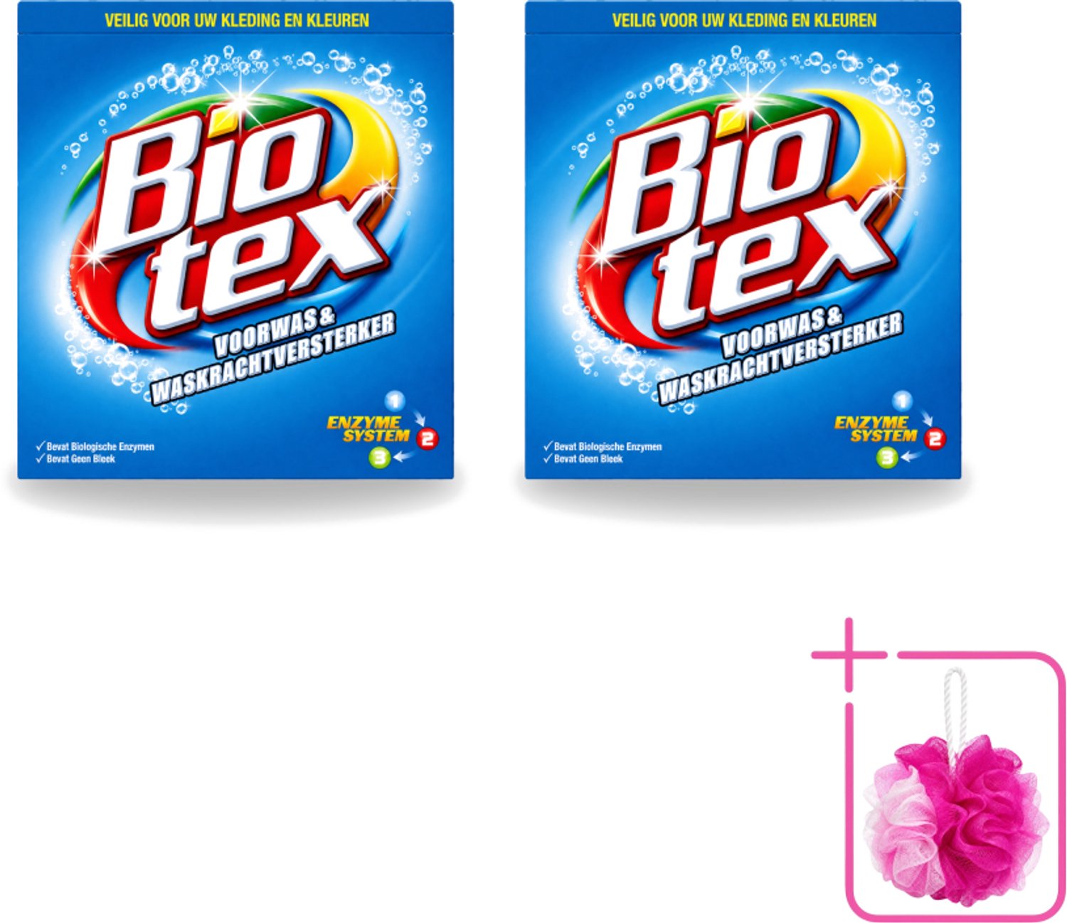2 x Biotex - Voorwas & Waskrachtversterker - Waspoeder - Witte en Gekleurde Was - 50 Wasbeurten - Bulkverpakking - Waspoeder - Douchemop - Wasmiddel
