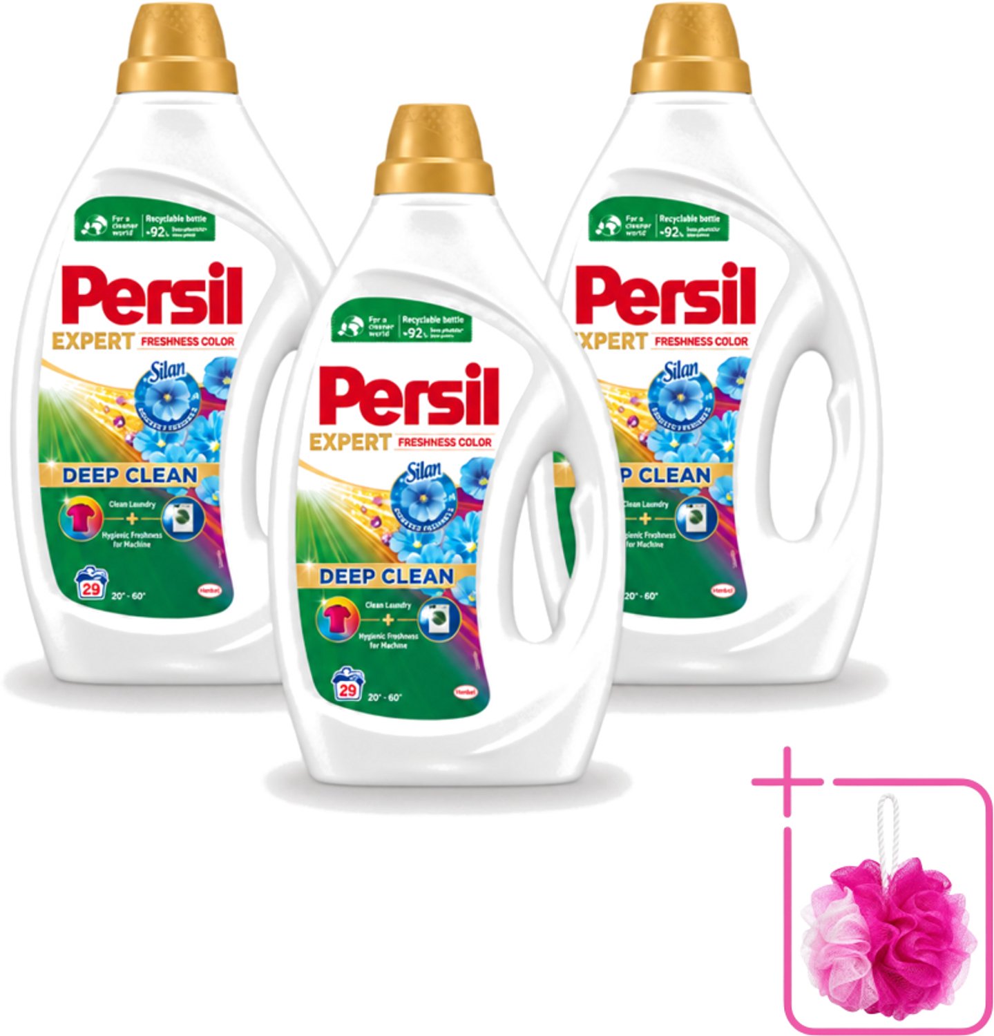 3 x Persil Expert - Vloeibaar wasmiddel - Gekleurde Was - Silan Boosted Freshness - 29 Wasbeurten - Bulkverpakking - Gekleurde was - Douchemop - Vloeibaar wasmiddel