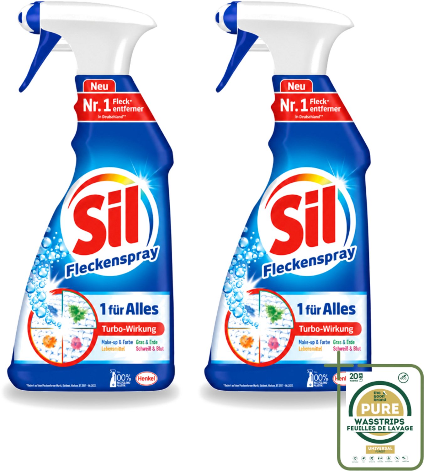 2 x Sil - Vlekverwijderaar - Spray - 500 ml - Wasstrips - Vlekverwijderaar - Wasmiddel - Stofverwijderaar - Vlekken Verwijderen - Wasmachine