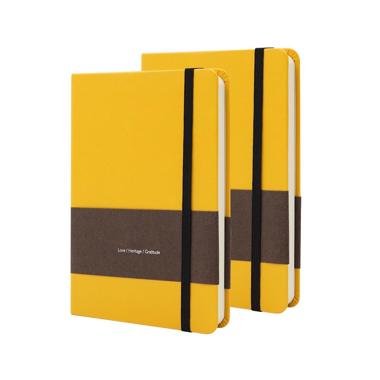 TUNJILOOL A6 Notebook, 2Pack Journal Leather Hardcover 192 Pages Thick Paper with 80GSM Blanks/Dotted/Grid, with Elastic Band & Inner Pocket for Writi