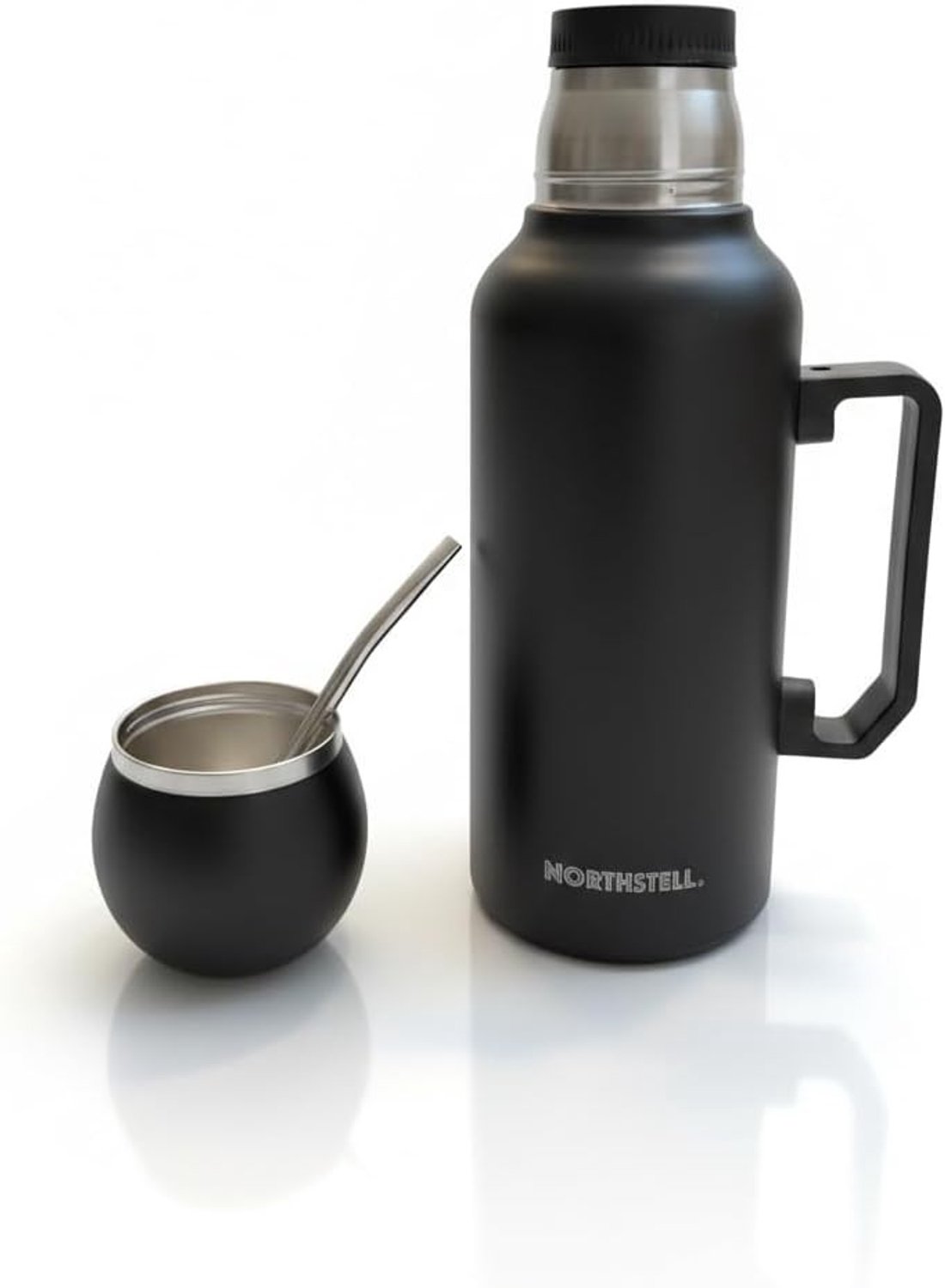 Thermosfles - Zwart - 1300 ml - Dubbelwandig Geïsoleerd Roestvrij Staal - Voor Koffie en Koude Dranken
