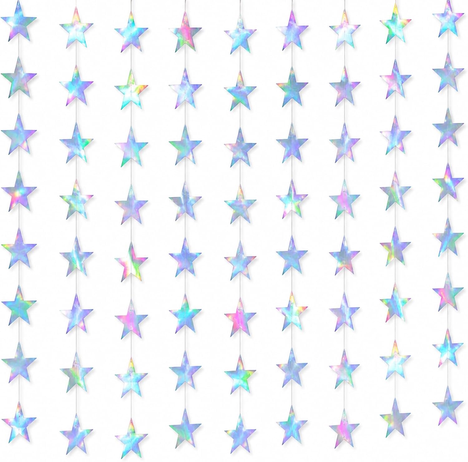 Sterrenslinger 4 m - Glitterpapier - Decoratieve zilveren sterren - Perfect voor feestelijke decoratie - ShopVlot