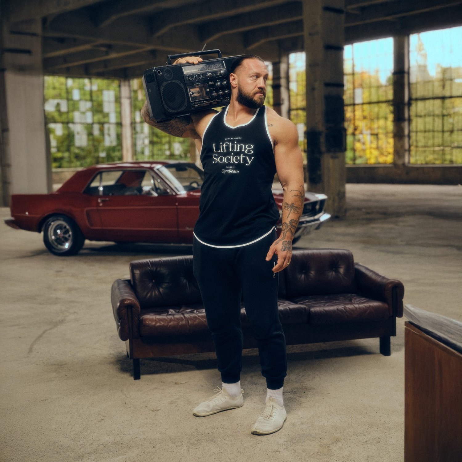 GymBeam Base Sweatbroek Zwart XXL