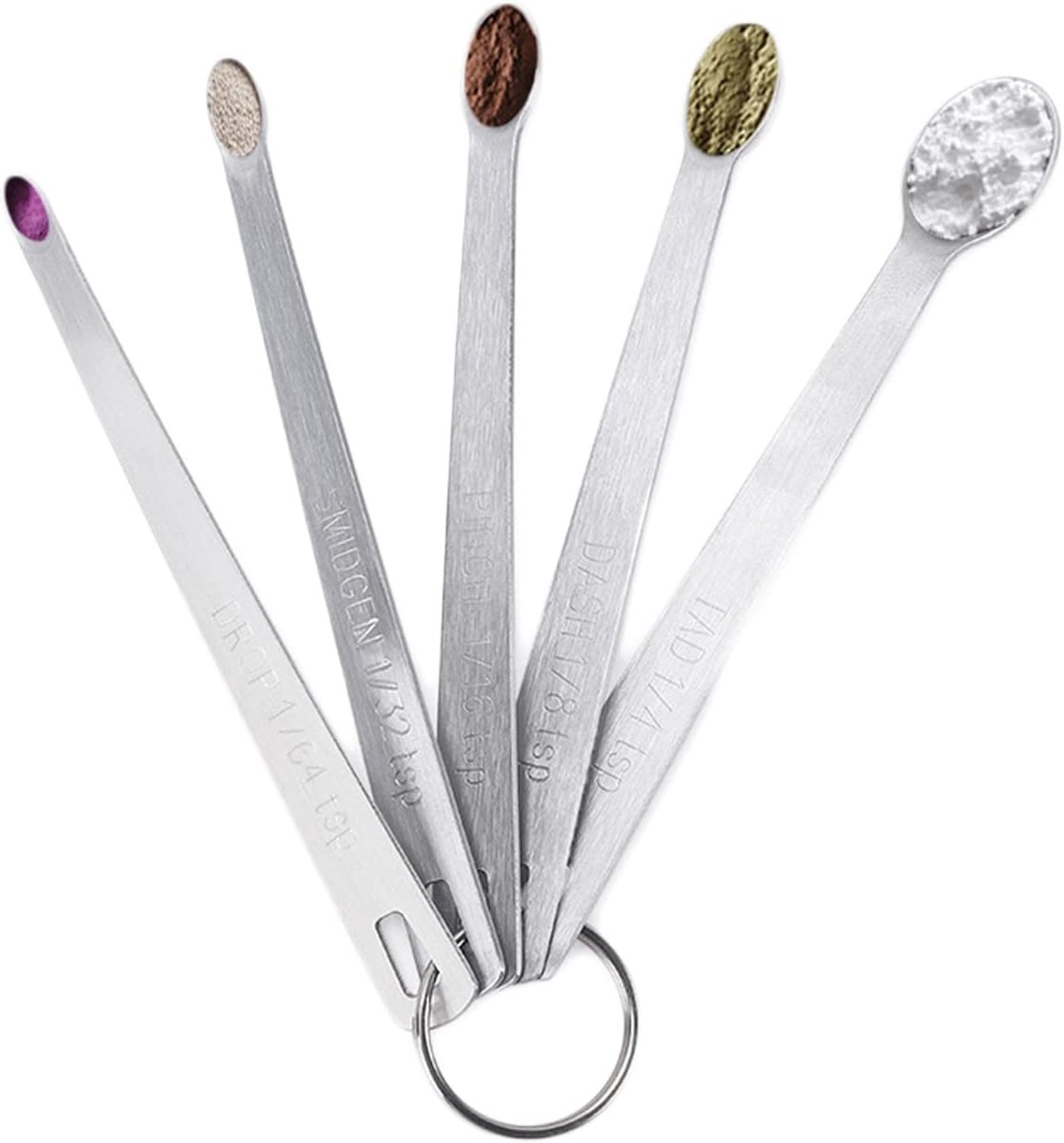 SnelShoppen - Set van 5 Mini Maatlepels van RVS - Roestvrijstalen Maatlepels voor Koken en Bakken - Duurzame Keukenaccessoires voor Nauwkeurige Portie