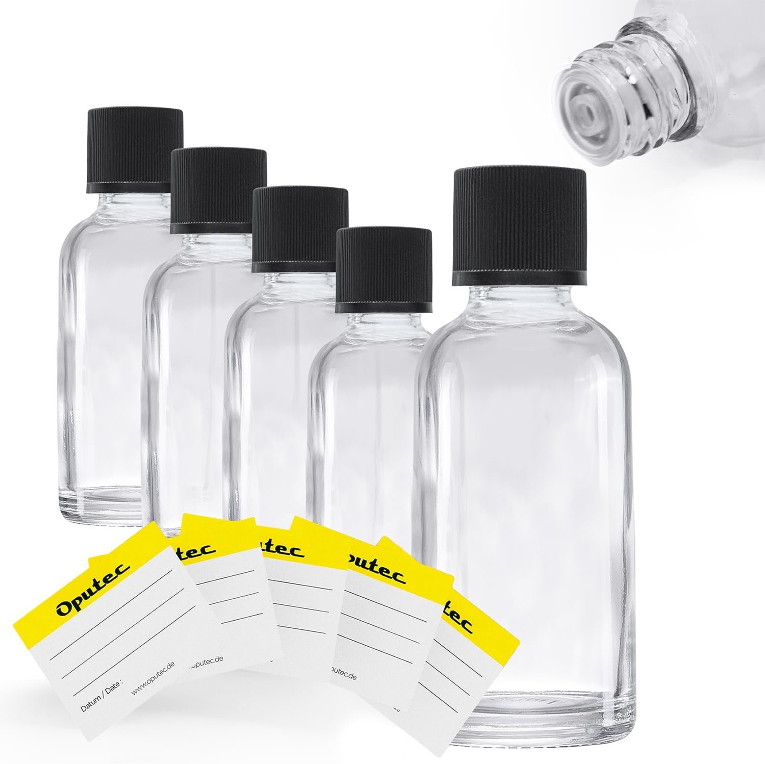 Glazen druppelflessen 5 x 30 ml - met druppelaar - nauwkeurige dosering - ideaal voor oliën en tincturen - ShopVlot