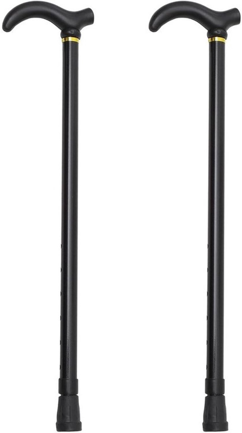Wandelstokken Set - Steunstokken - Veilig Wandelen - Verstelbaar Lichtgewicht - 90 cm - Zwart