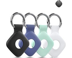 Silicone beschermhoes voor VOCOlinc tracker - 4 stuks - zwart, wit, blauw, groen - schokbestendig en krasbestendig - Vemera