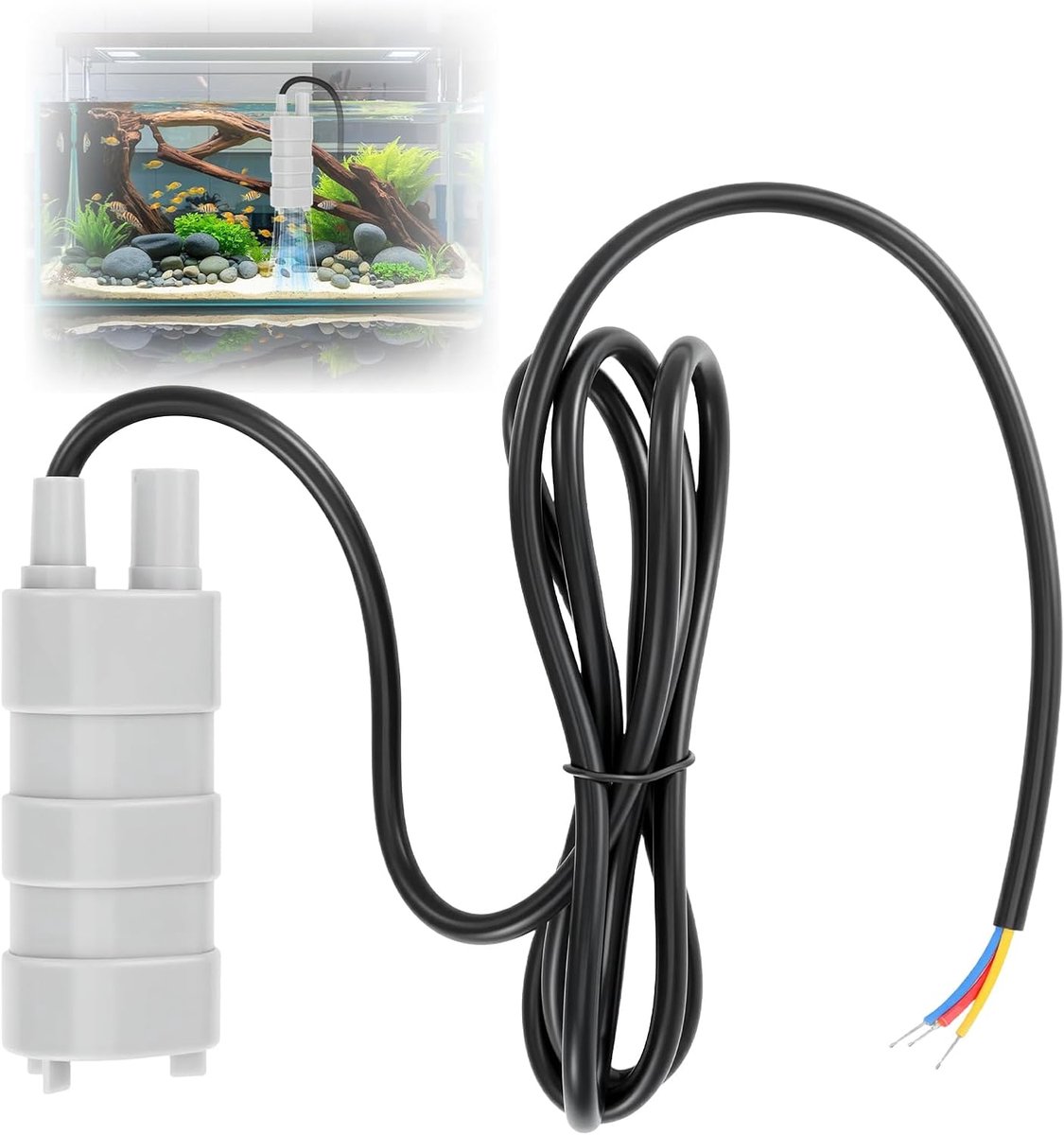 12 V dompelpomp, 840 l/u, krachtige dompelwaterpomp, 5 m opvoerhoogte met micromotor, 12 V DC 1,2 A, voor camper - ShopVlot