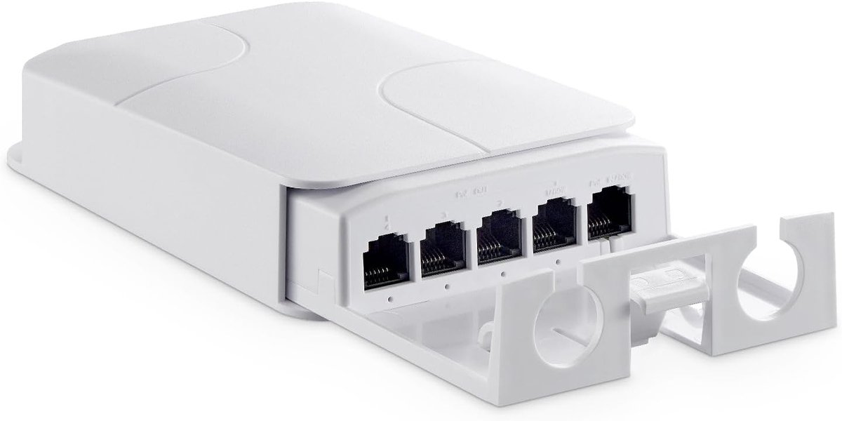 PoE extender 5 poorten - outdoor 100 meter - betrouwbare netwerkverbinding - ideaal voor buitentoepassingen - ShopVlot