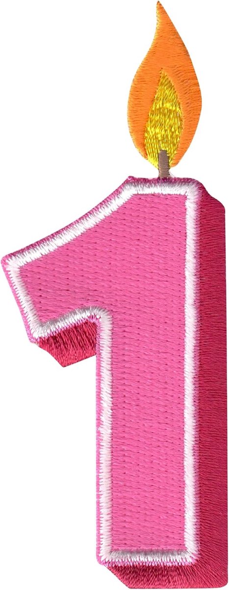 Patch voor kleding nummer 1 - roze - voor strijkapplicatie - mooi voor verjaardagen - ShopVlot