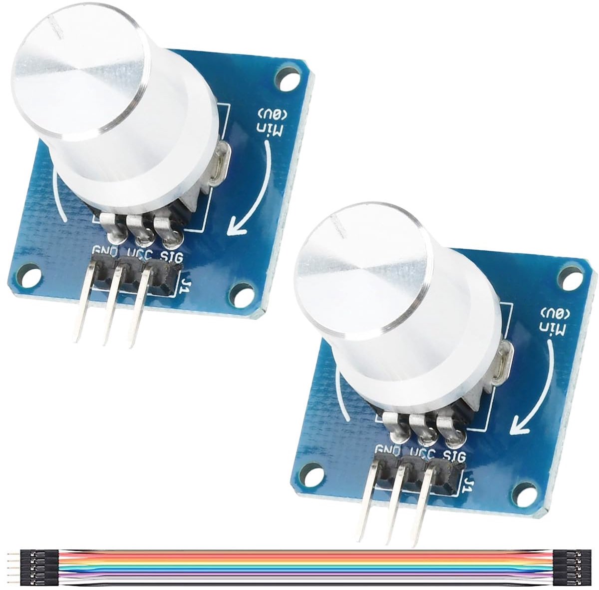 2 stuks draaihoeksensoren, knoopschakelmodule met instelbare volumeregeling, hoge gevoeligheid, DC 3-5,5 V, met kabel - ShopVlot