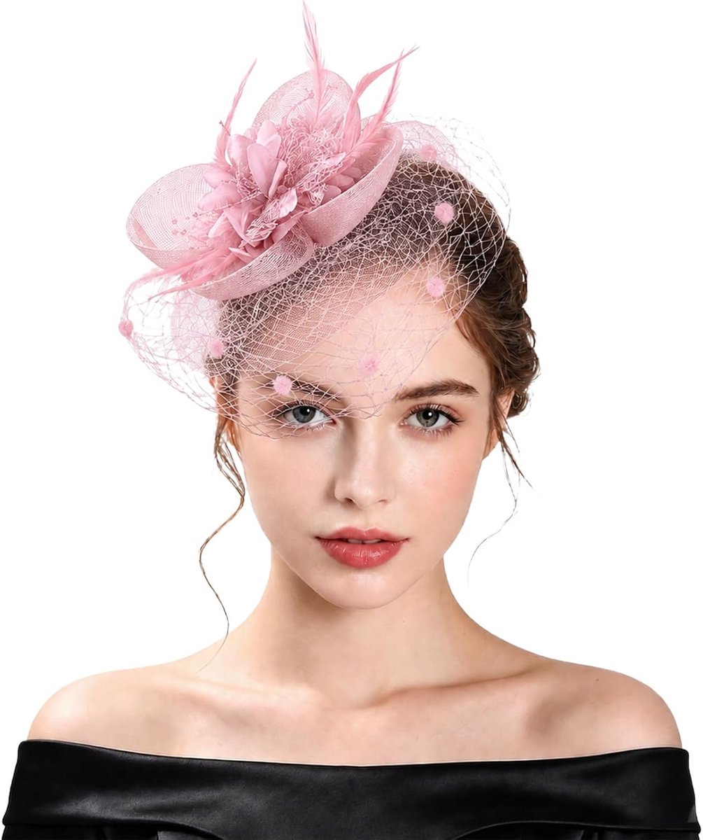 Dames Roze, Diadeem en Haarclip voor Bruiloft