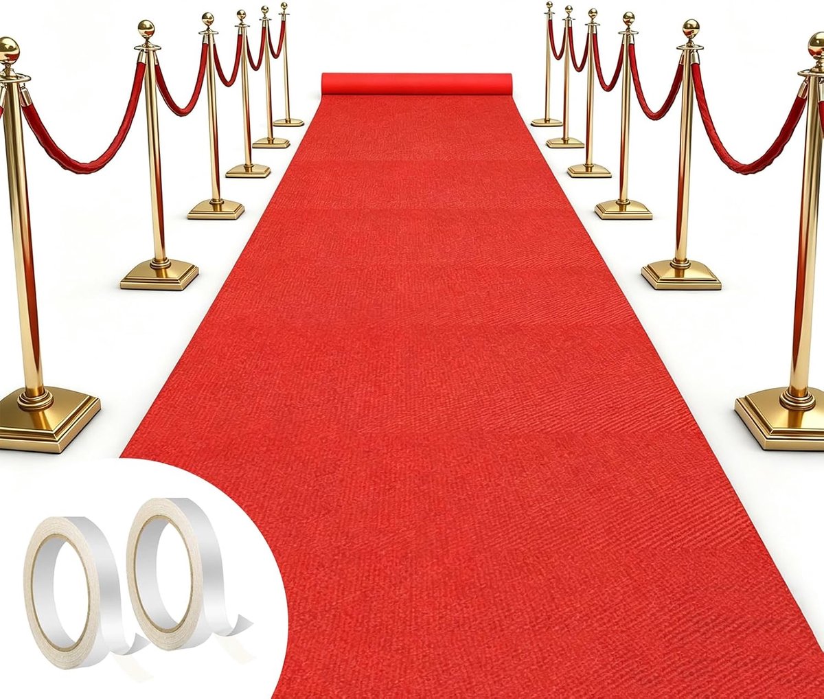 Tapijt loper tapijt evenement tapijt bruiloft tapijt VIP evenement tapijt antislip rood tapijt ontvangsttapijt met band voor bruiloft feest hal 1 x 10 m
