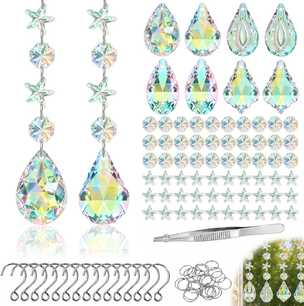 Kristallen Hanger Ornamenten Kristallen Hanger met 70Stk Kralen