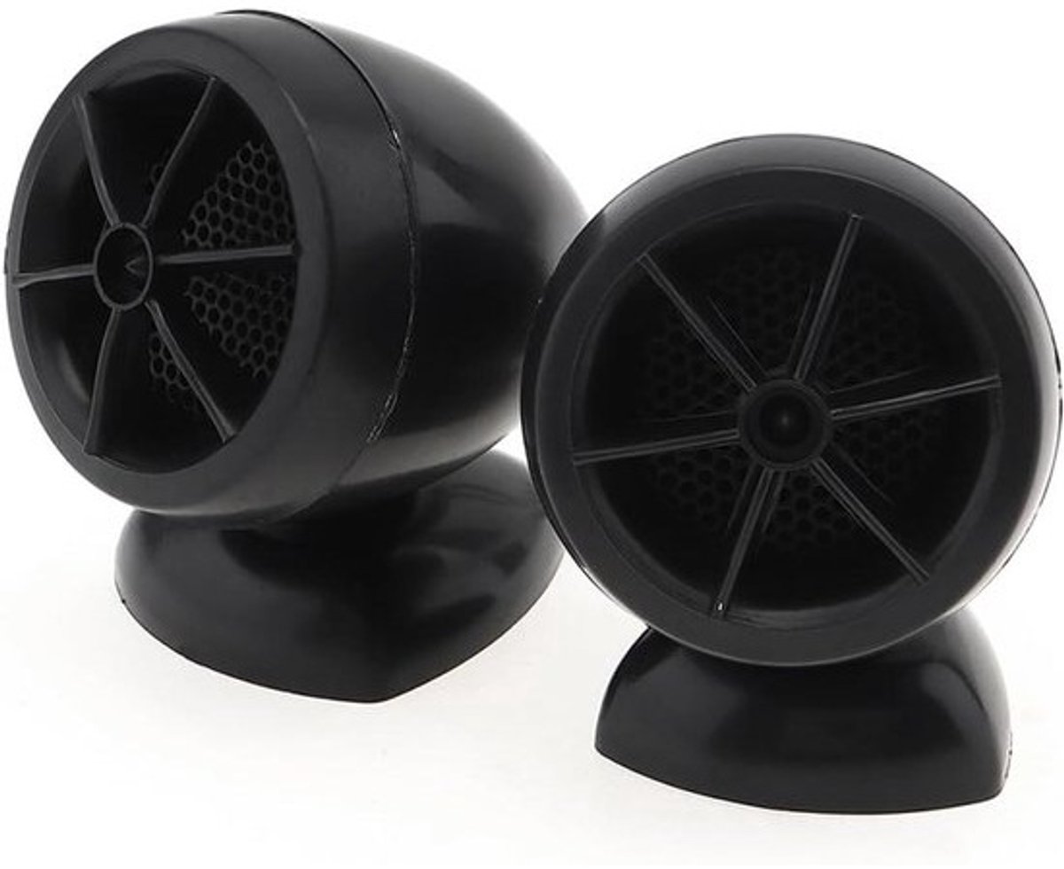 Autotweeters - Autoluidsprekers - Autogeluid - Voor beter autogeluid - Compact formaat - 47 x 37 x 64 mm - Zwart