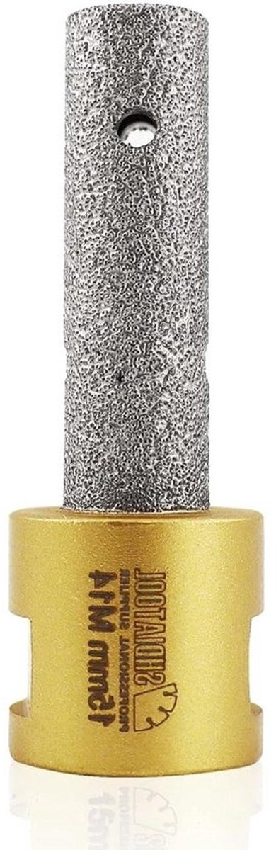 Diamantvingerfrees - Booraccessoire - Voor het vergroten van gaten - Vacuümgelast - Diameter 15 mm - Zilverkleurig