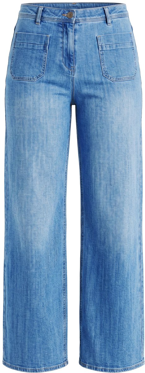 Ulla Popken - Dames - Jeans Mary extra wijd comfortabele tailleband stretch - Licht blauw denim - Maat 58
