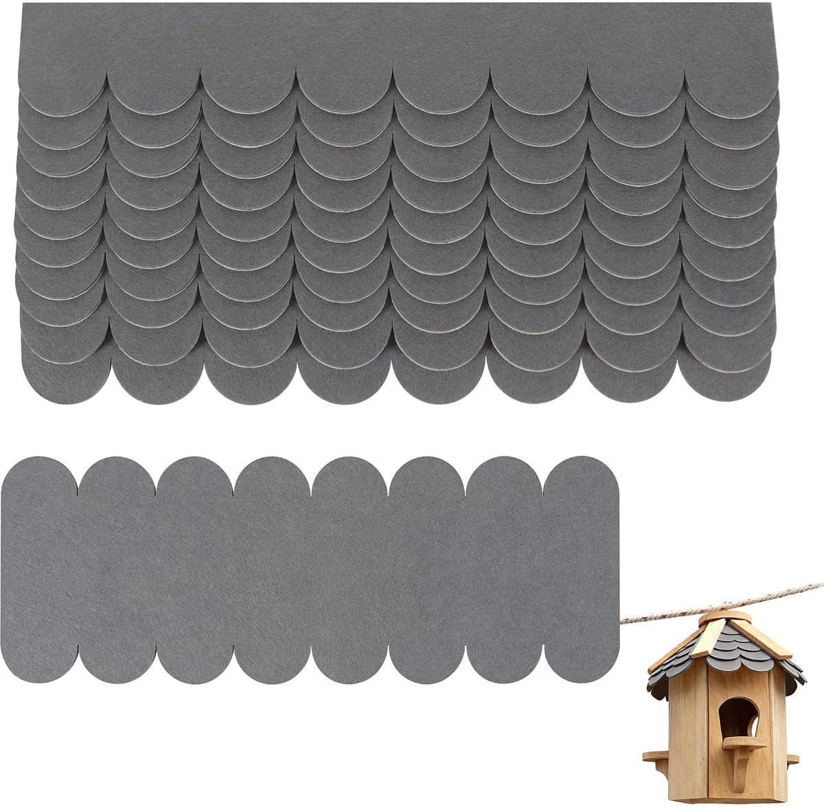 Self-Adhesive Roof Shingles, 22 Pieces, Waterproof Roofing Felt for Bird House, Nesting Box, Rabbit Hutch, Mailbox - ShopVlot