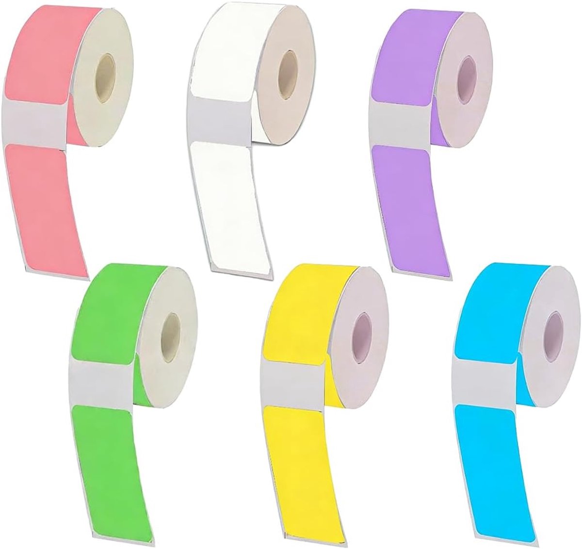 Afneembare etiketten, 6 rollen zelfklevende etiketten om op te strijken, zelfklevend, waterdicht, scheurvast, 12 mm x - ShopVlot