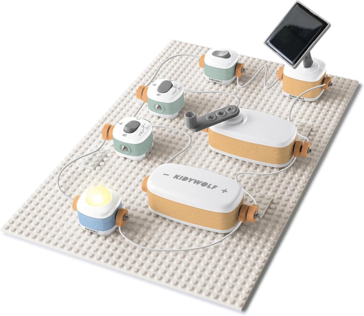 KIDYWOLF - Kidyelec Expert - Advanced Electronics Kit from 8 years - STEM Educational 18 Blocks - ShopVlot