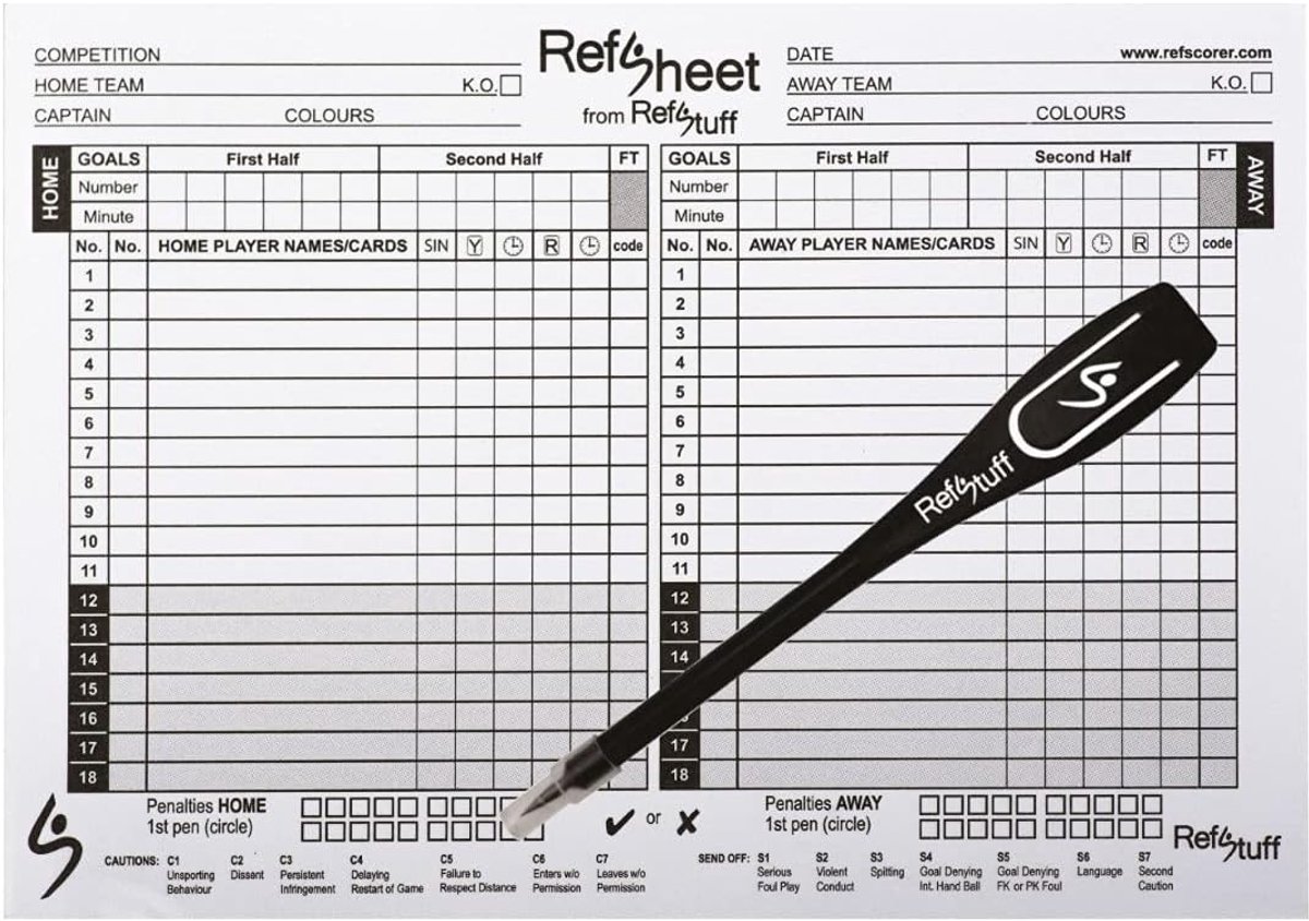 RefStuff RefSpencil Clip On Referee Pencil RefCil PegCil for Football Football Referee Coach Umpire for Scorebook Wallet