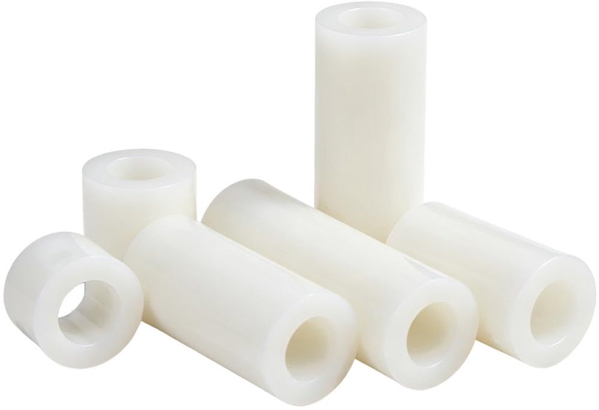 50 Stuks Kunststof Ronde Afstandhouders Kit voor M8 Schroeven - M8×14×5mm Wit ABS Afstandshulzen Ronde Afstandsringen Onderlegschijven Zonder Schroefdraad Isolatie Ringen