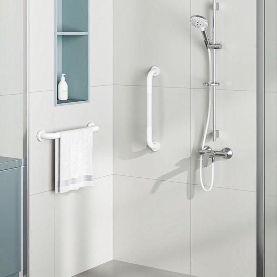 Stainless Steel Badkamer Handgrepen, 2 Stuks, Met Geribbeld Antislip Ontwerp - Voor Badkuip, Douche en Trappen, 41cm Lang — afbeelding 3