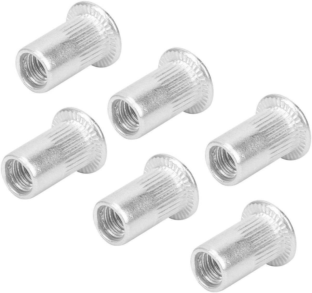 Set van 100 Aluminium M5 Rivetmoeren met Platte Kop - Assortiment voor Draadinvoeren en Bevestigingsoplossingen