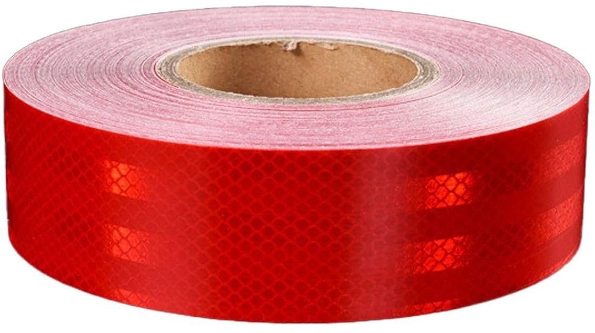 Reflecterende Plakband Rood 10 m x 5 cm - Zelfklevend Waterdicht - Hoogzichtbaar - Veiligheid voor Voertuigen - ShopVlot