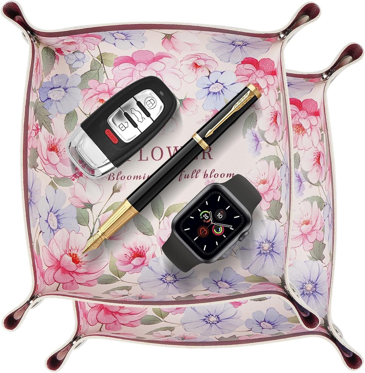 Leather Storage Tray, 2 x Key Holder Organiser - ShopVlot