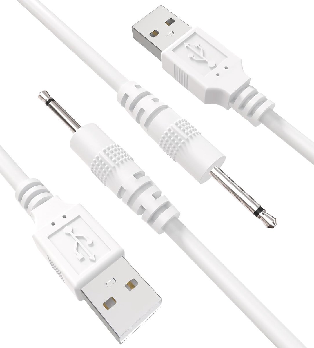 Repacement DC oplaadkabel 2.5 * 17mm USB lang wit 0.8m-2P - ShopVlot