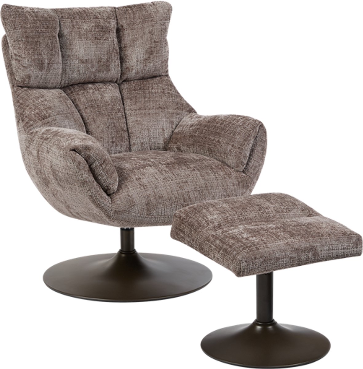 Tower Living Force coffeechair 360? + footstool - Cremona 24 clay Grijs