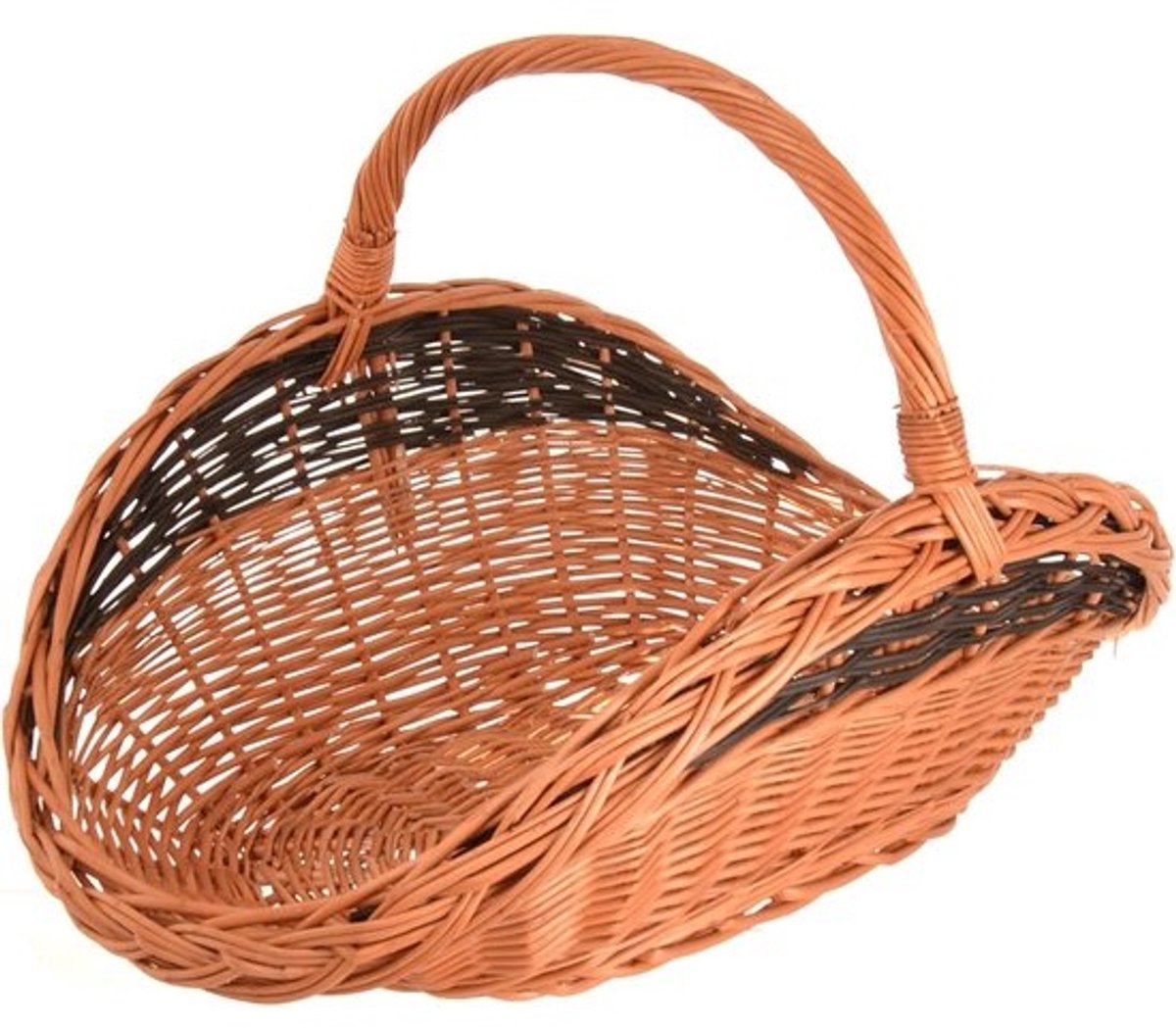 Brandhoutmand van wilgentenen - Decoratieve mand - Haardhoutopslag - Handgevlochten en uniek - XL - 70x44 cm - Natuurlijk bruin