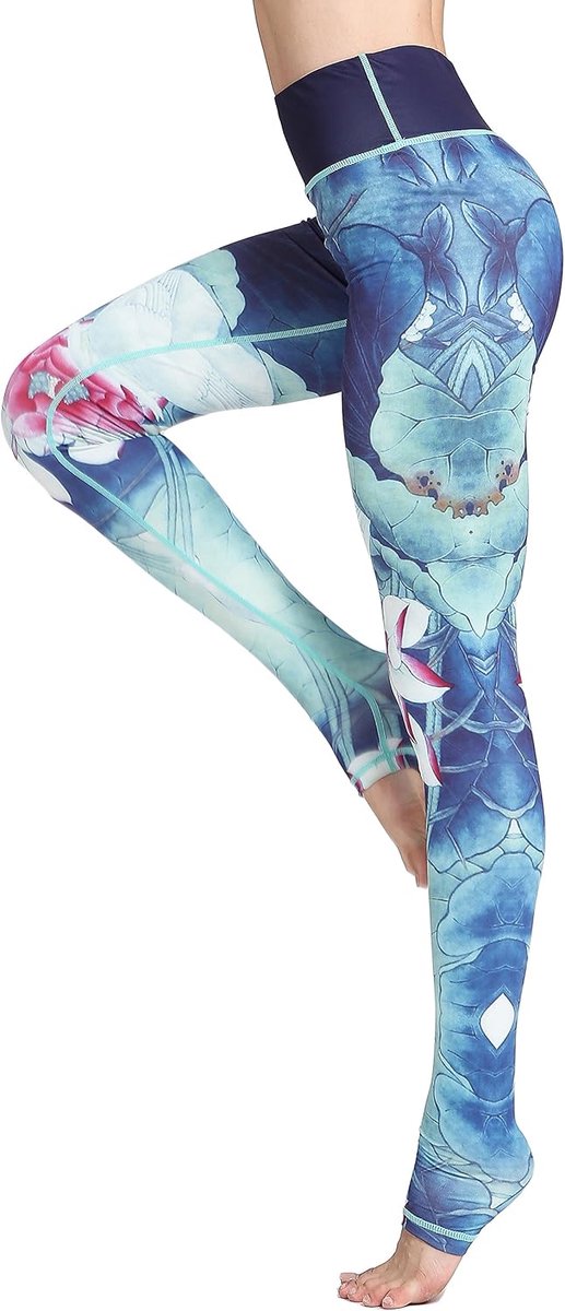 Sportlegging voor dames, met opdruk, sportbroek, fitnessbroek, yoga, leggings, sportbroek voor dames