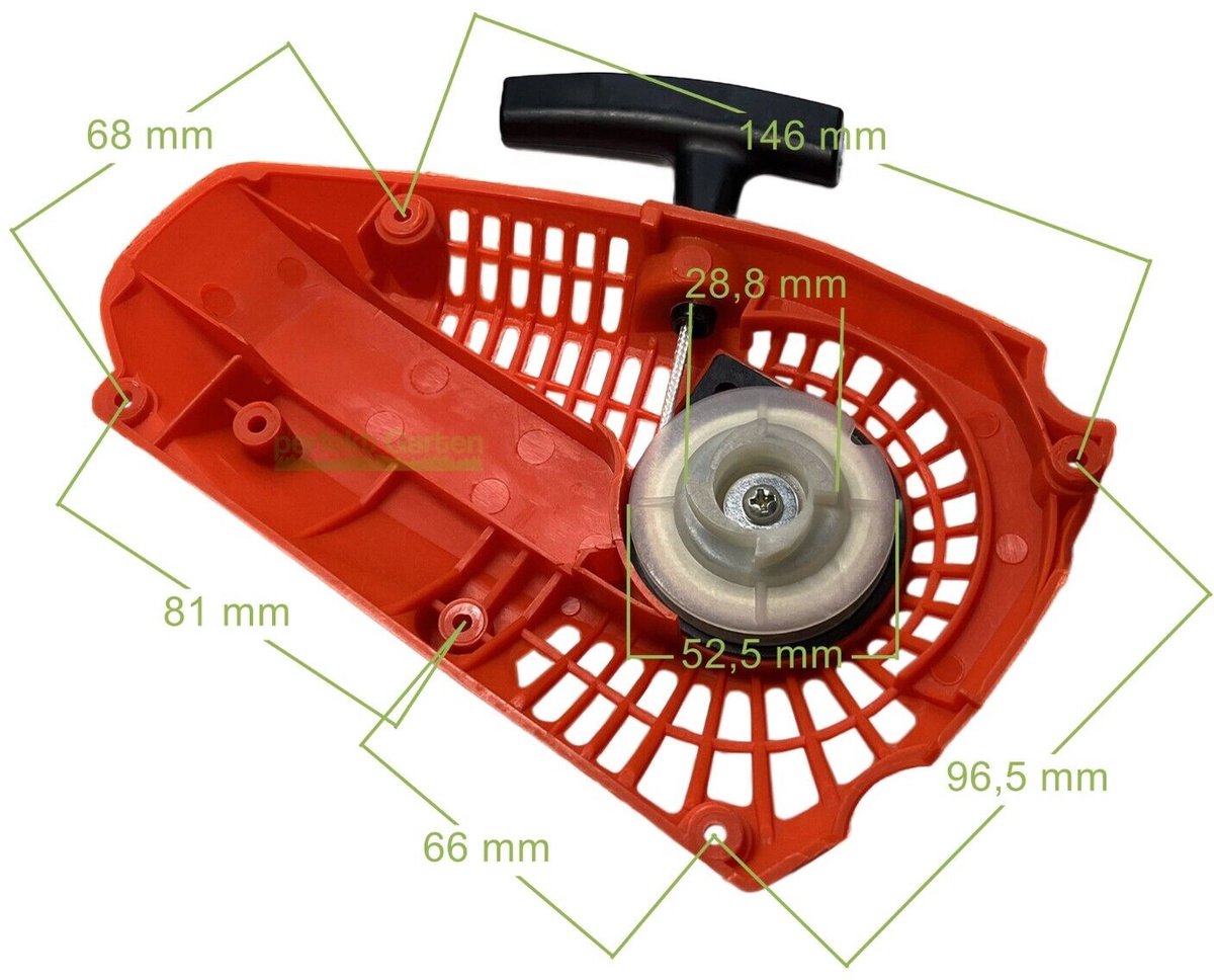startmotor met terugslag voor Taga AL-KO ProGreen Hanseatic Riwall Asgatec kettingzaag van 25 cc