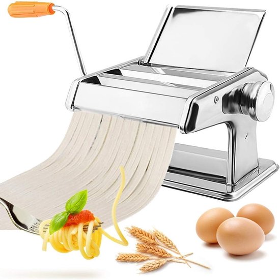 Handmatige pastamaker van roestvrij staal met 2 snijkanten voor spaghetti, tagliatelle en lasagna, 3-in-1 multifunctionele machine voor thuisgebruik — afbeelding 2