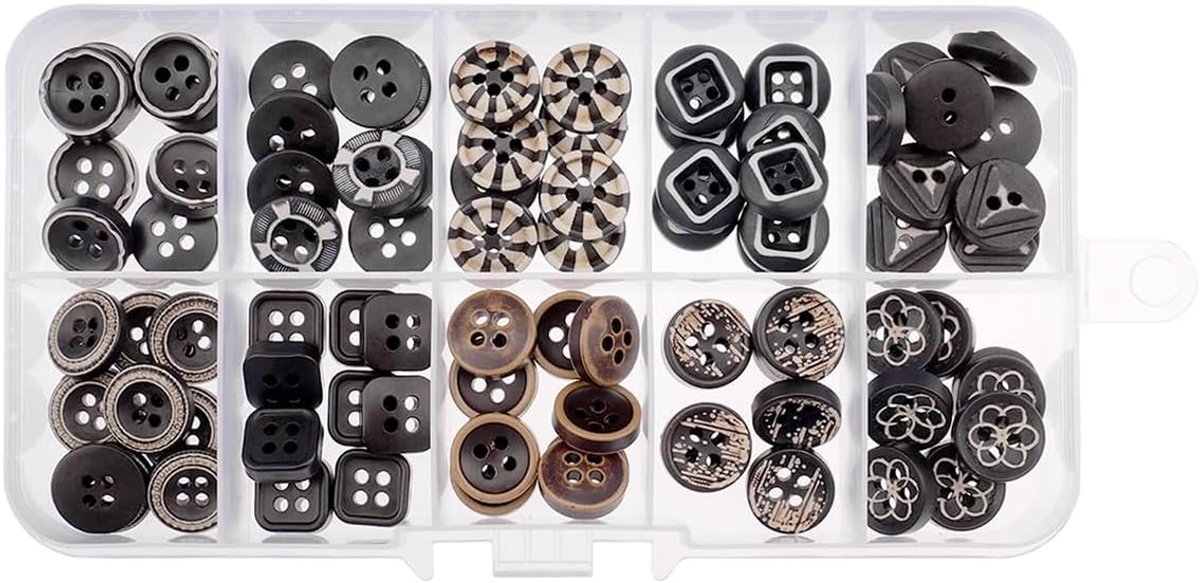 Knopen Set, kleine ronde knop met opbergdoos, voor kleding, knutselen en scrapbooking