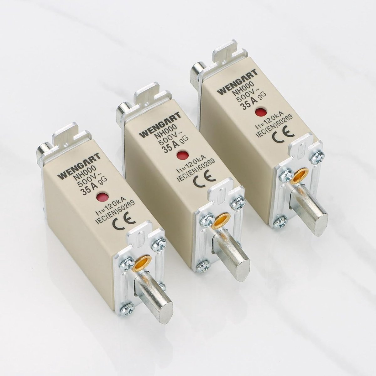Wengart Blade fuse insert NH000.3 pieces, gG-class AC500V, 120kA for general protection in low voltage distribution - ShopVlot