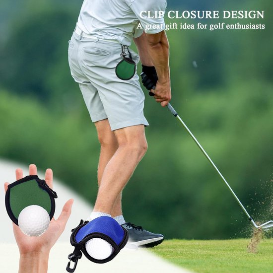 Compacte Golfbal Reinigingszak - 4 Stuks Waterdichte Golfbal Schoonmaakzak met Clips en Dubbele Laag, Ideaal voor Golfspelers en Onderhoud van Golfballen — afbeelding 5