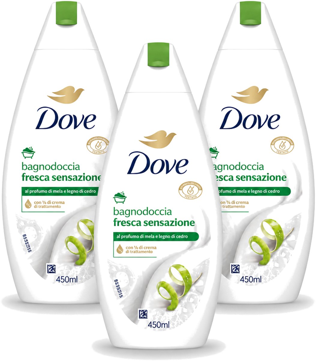 3 x Dove – Douchegel – Fresh Sensation – 450 ml - Voordeelverpakking - 3 stuks
