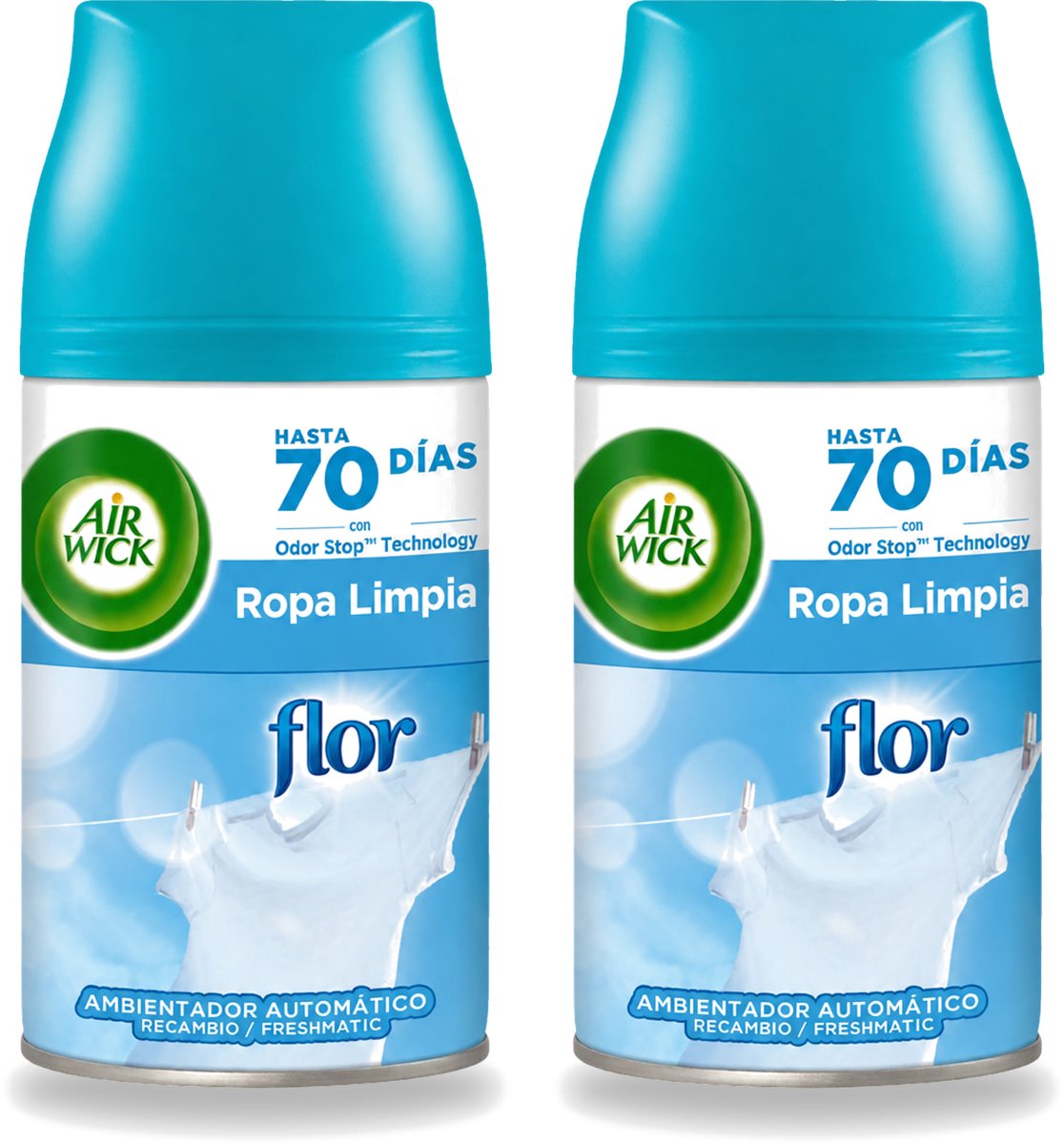 2 x Air Wick - Luchtverfrisser Navulling - Bloem & Fris - Automatische Spray - 250 ml - Voordeelverpakking - 2 stuks