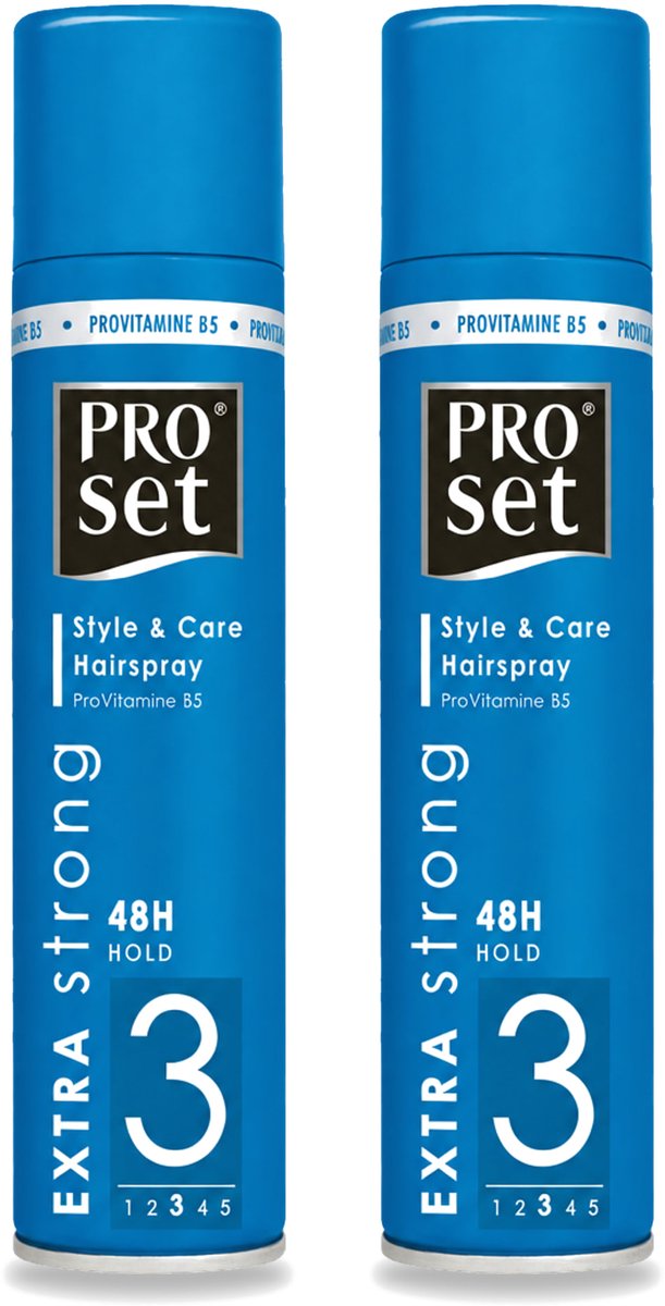 2 x Proset - Haarspray - Extra Sterk - 48 uur Werking - 300 ml - Voordeelverpakking - 2 stuks